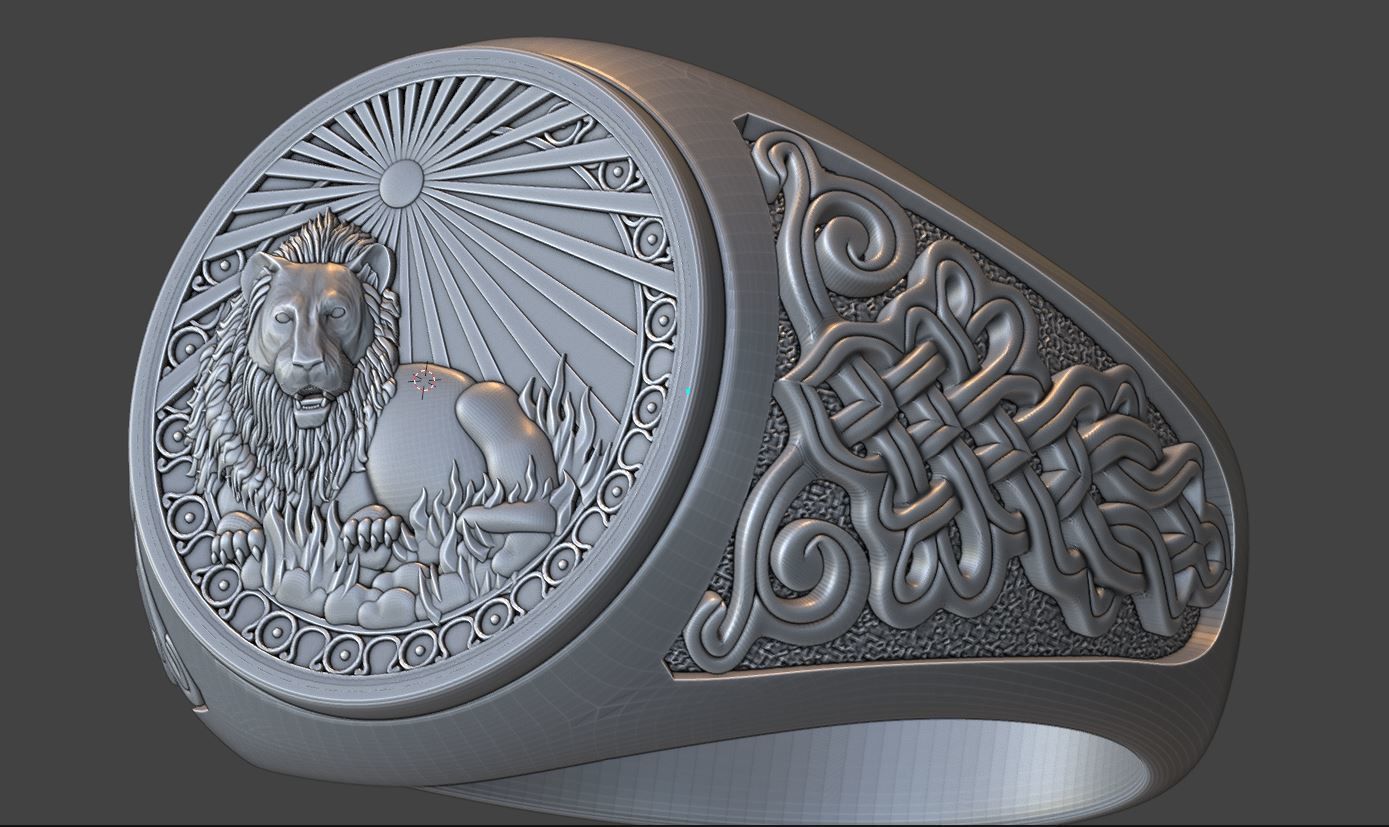 ZODIAC LEO RING 3D print model_5
