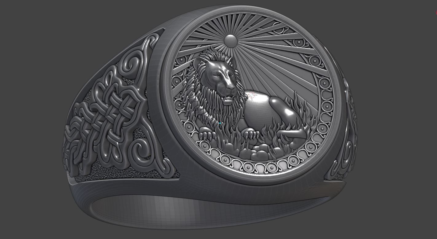 ZODIAC LEO RING 3D print model_3