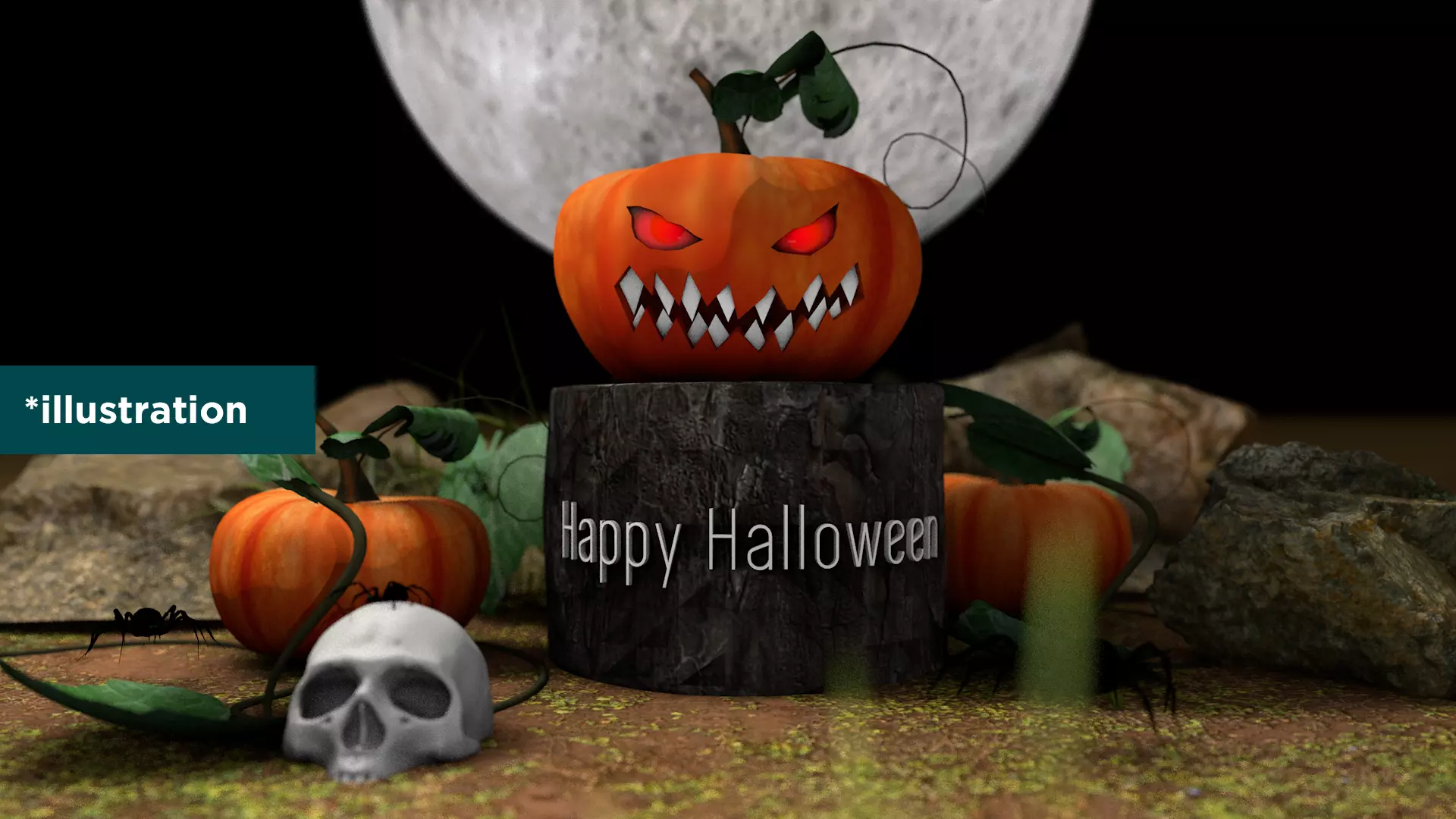 Abobora de Halloween 3D model_0