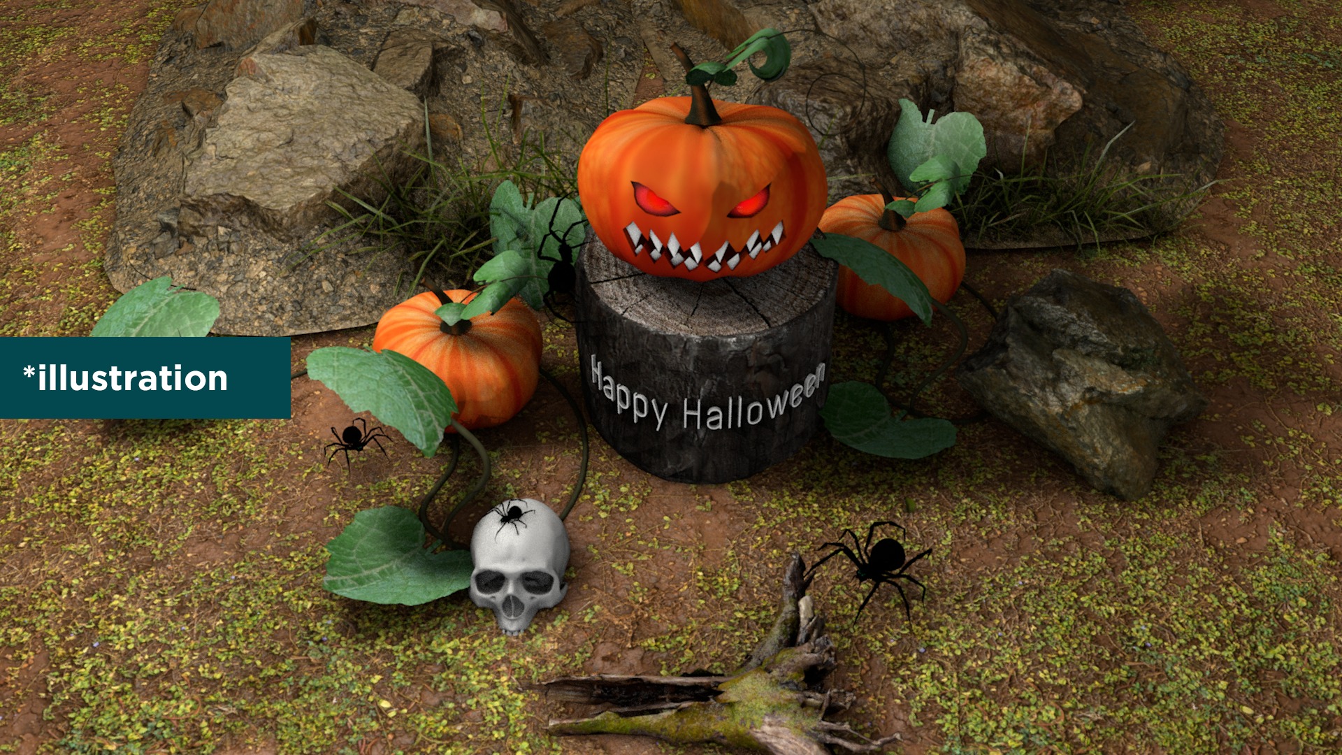 Abobora de Halloween 3D model_3