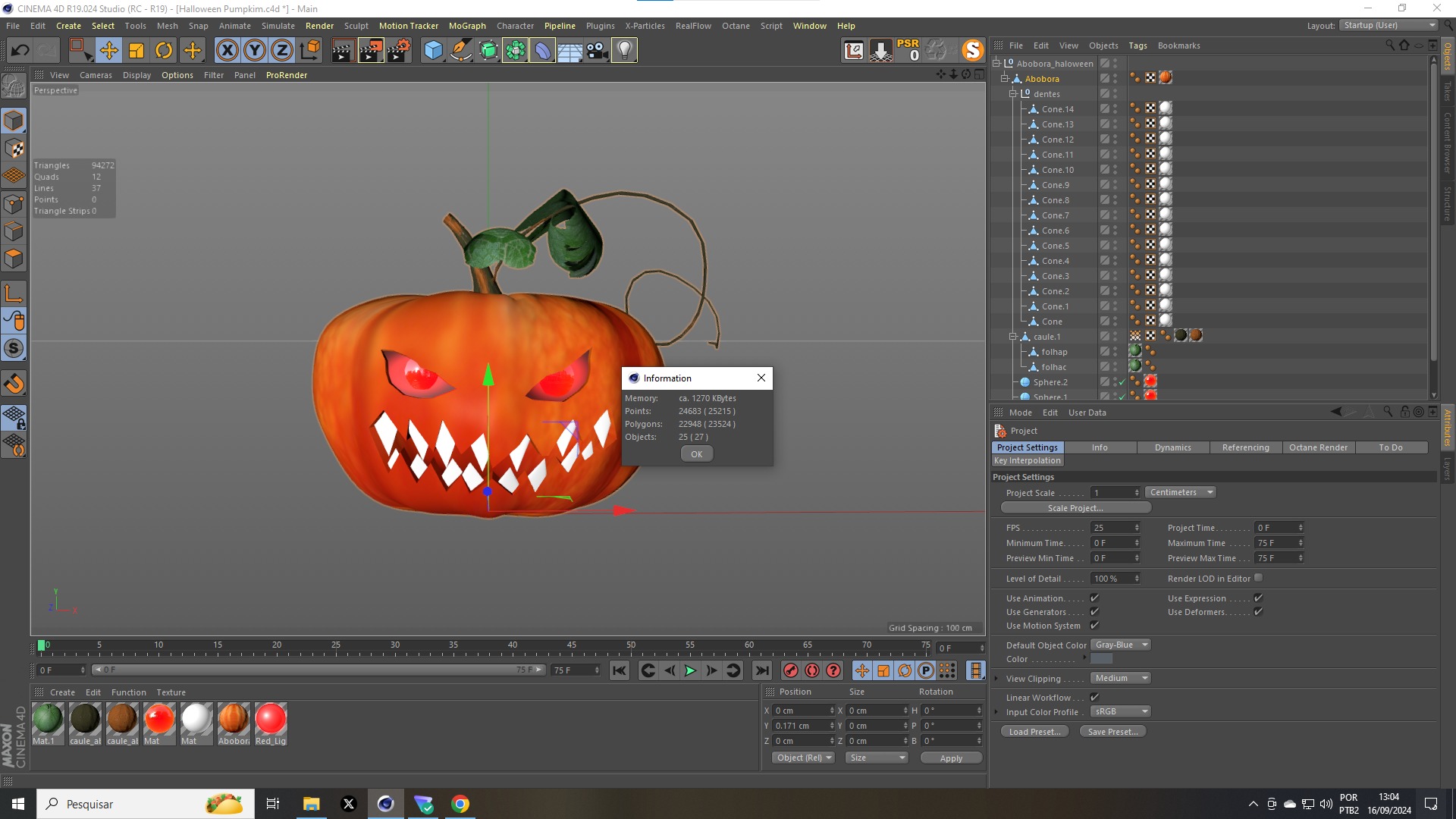 Abobora de Halloween 3D model_5
