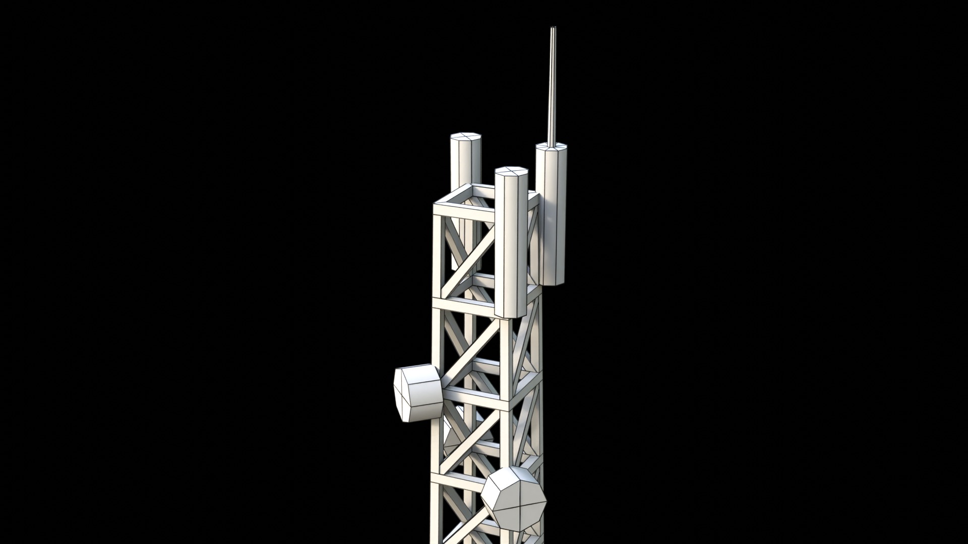 Tower Low-poly 3D model_9
