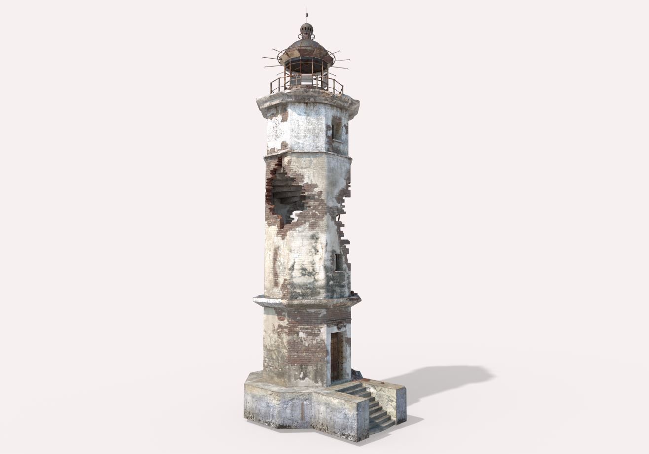 Destroyed  Lighthouse 3D model_2