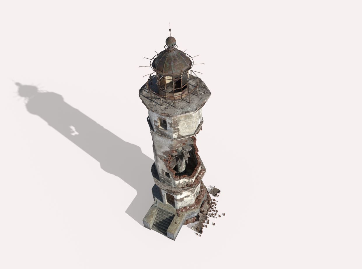 Destroyed  Lighthouse 3D model_5