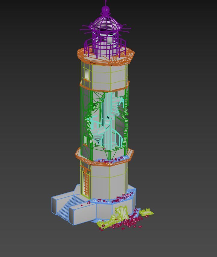 Destroyed  Lighthouse 3D model_14