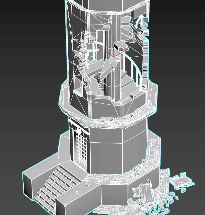 Destroyed  Lighthouse 3D model_13