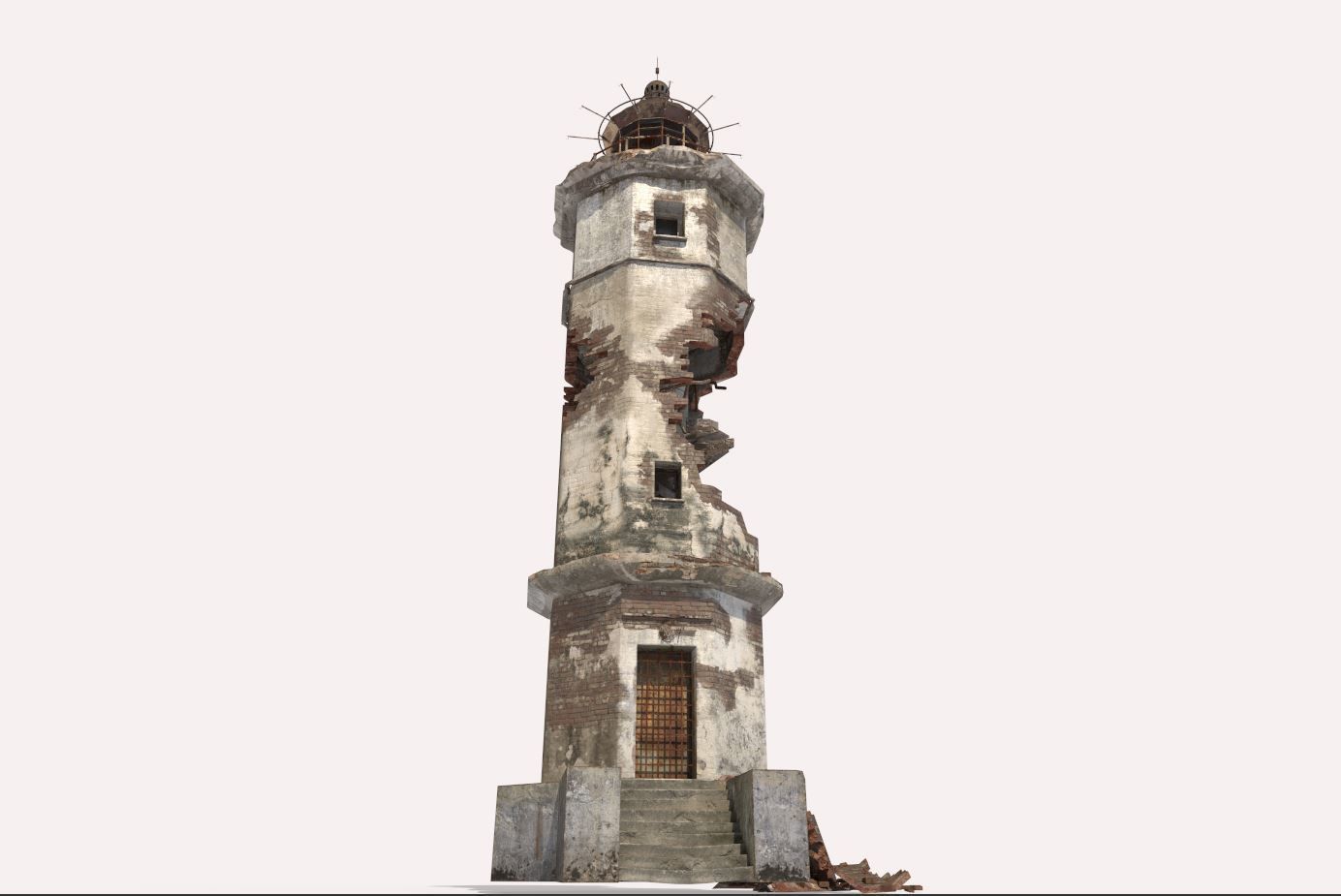 Destroyed  Lighthouse 3D model_1