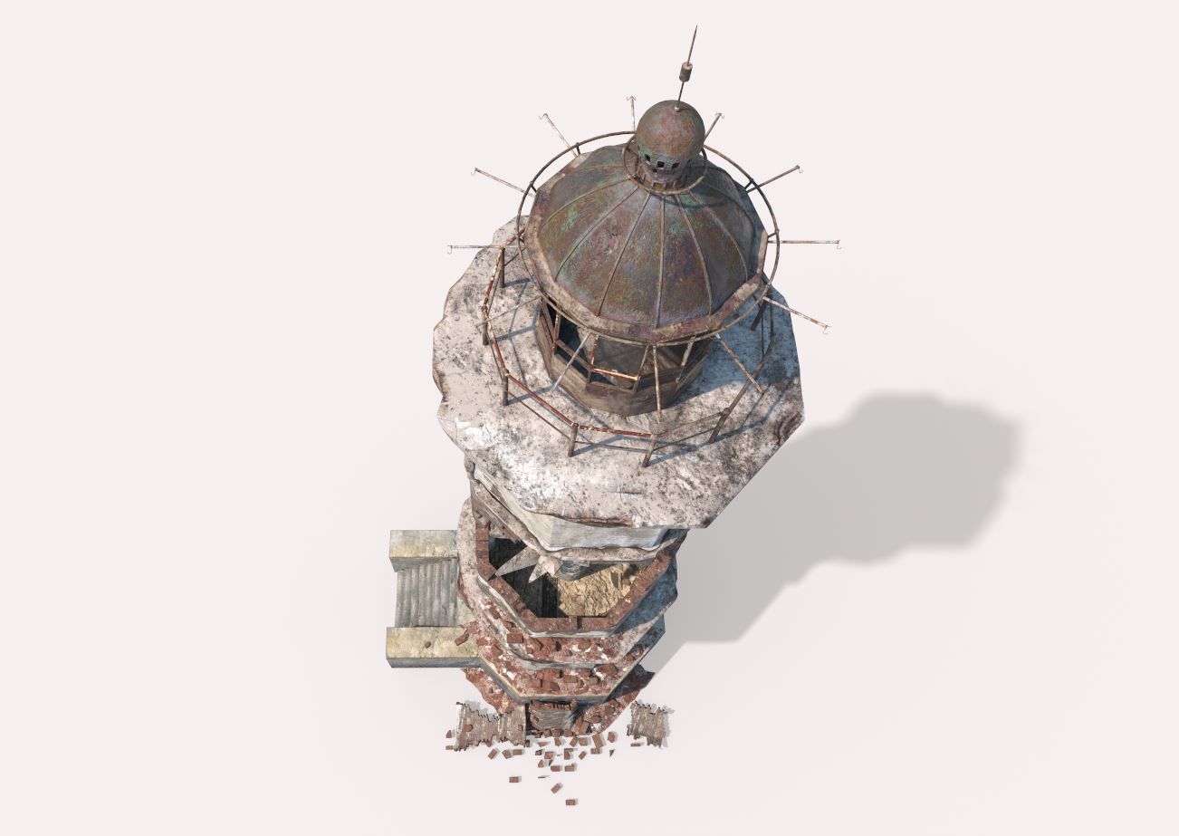 Destroyed  Lighthouse 3D model_10