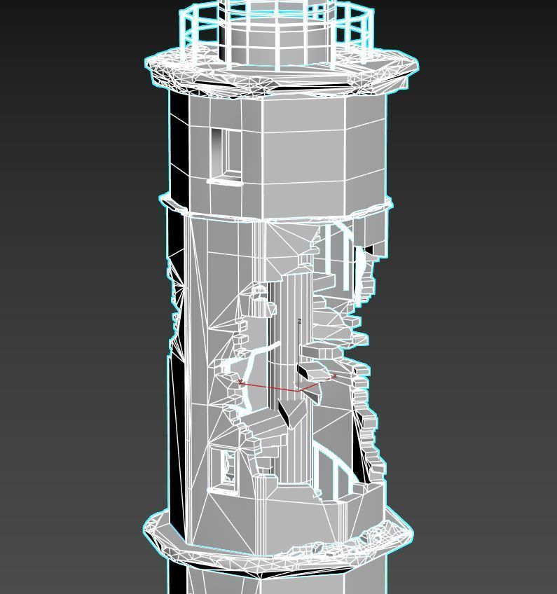 Destroyed  Lighthouse 3D model_12