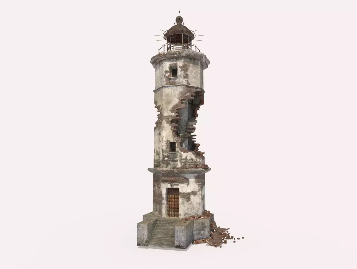 Destroyed  Lighthouse 3D model_0