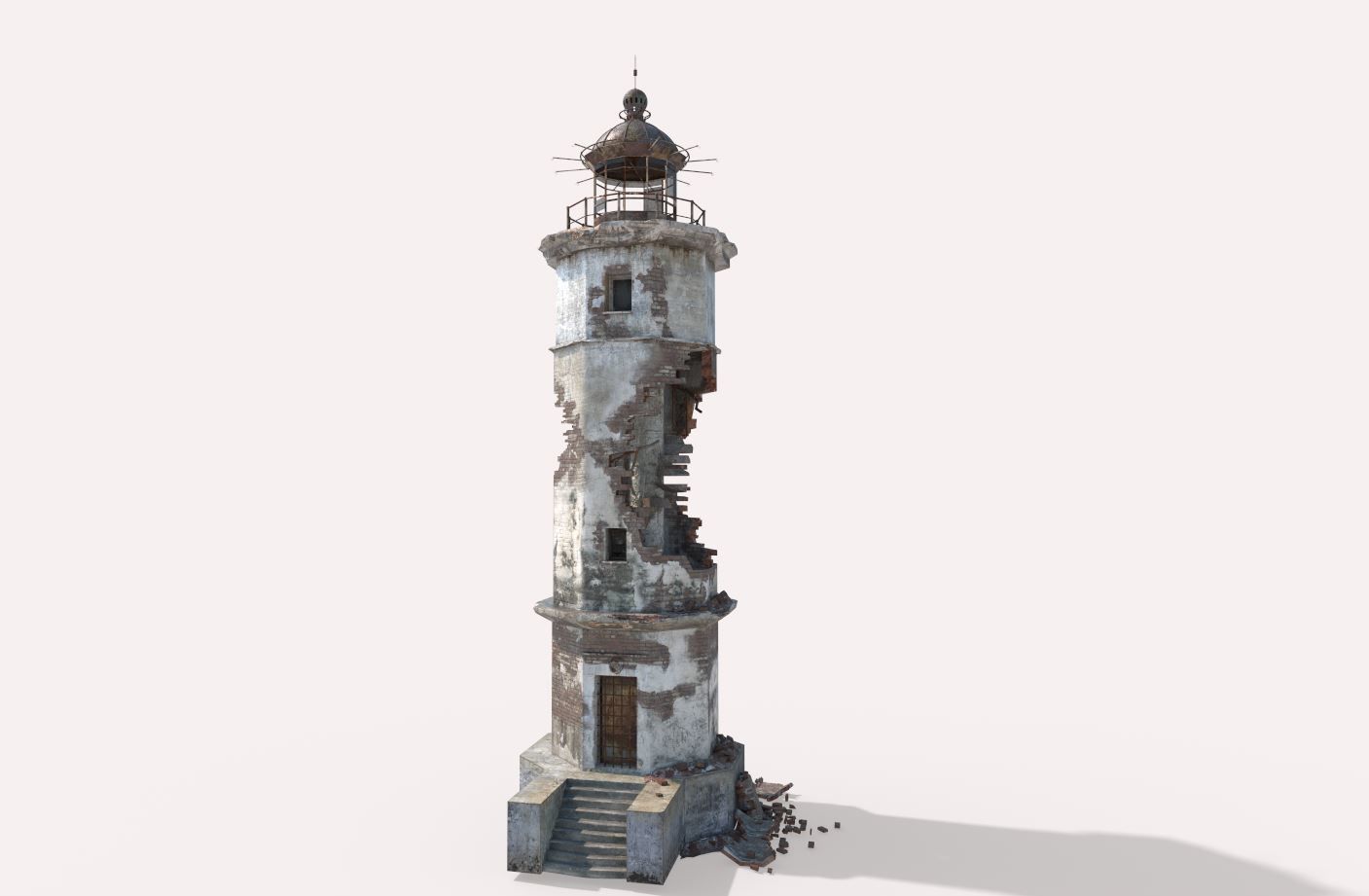 Destroyed  Lighthouse 3D model_3