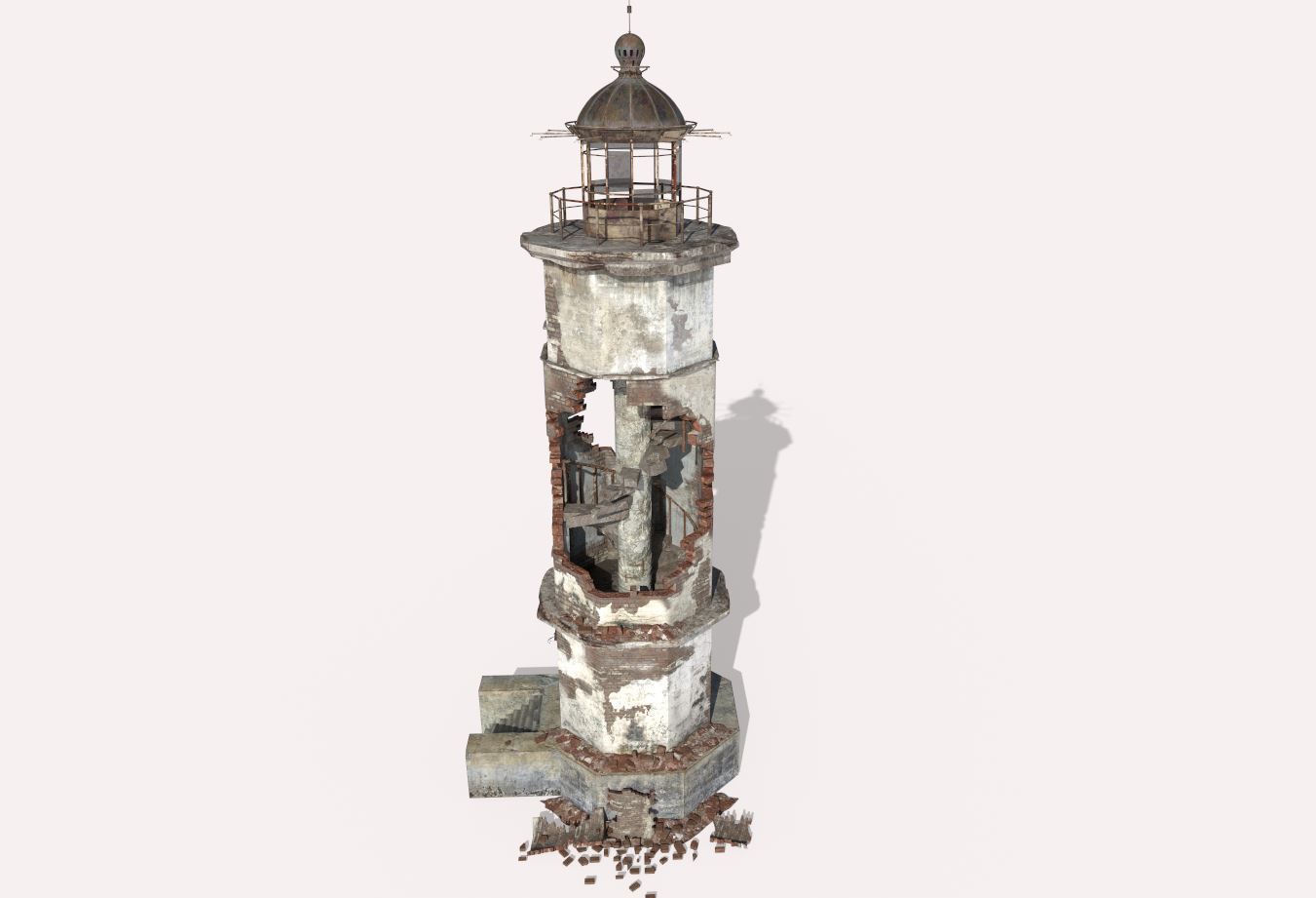 Destroyed  Lighthouse 3D model_6