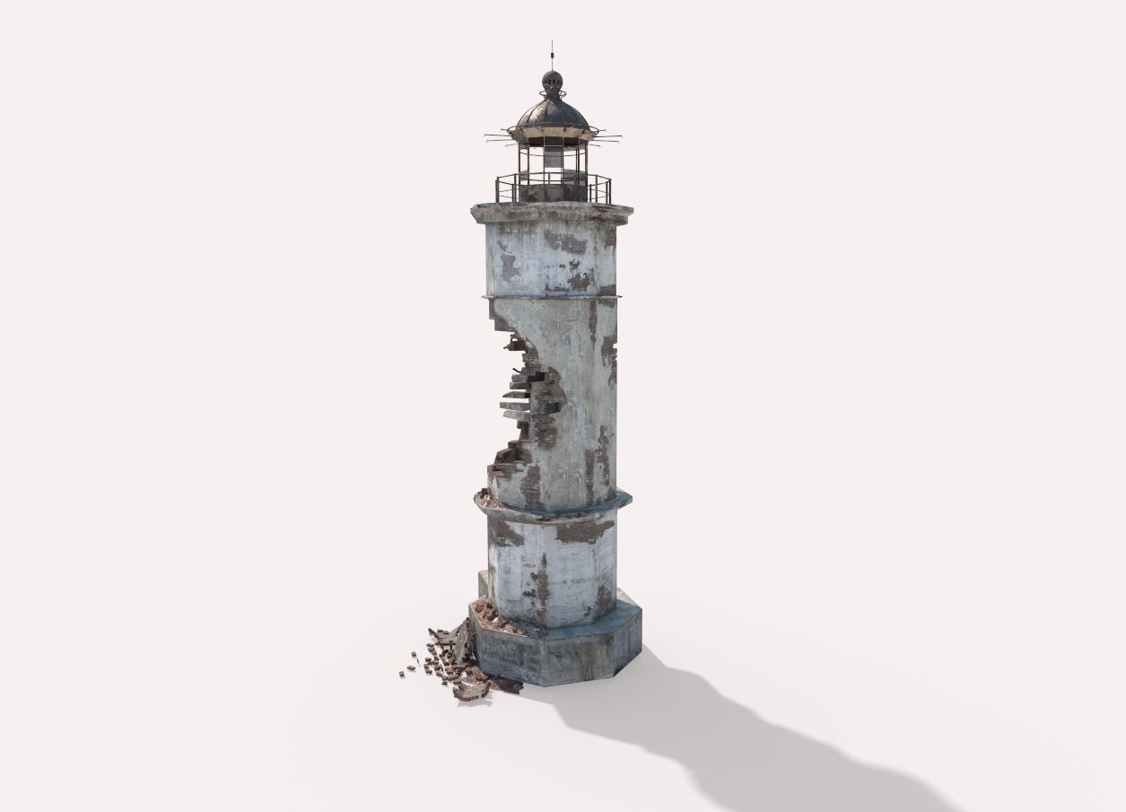 Destroyed  Lighthouse 3D model_8