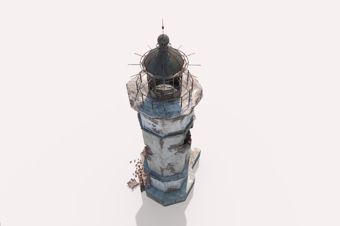 Destroyed  Lighthouse 3D model_9