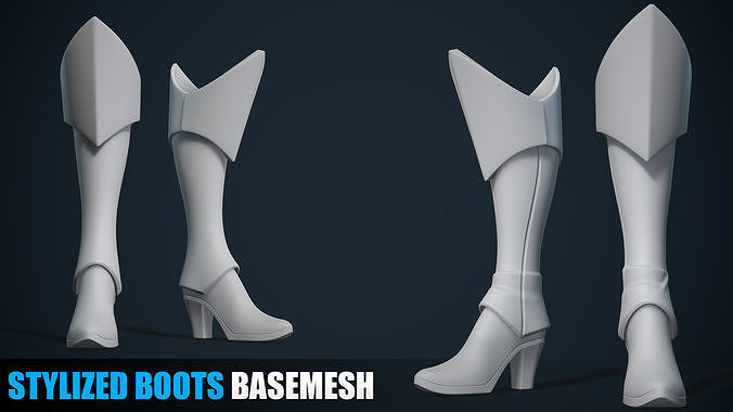 Stylized Boots Basemesh Vol 01 3D model