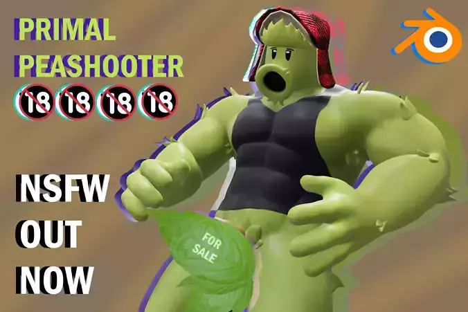 Primal Peashooter NSFW Pack 3D model