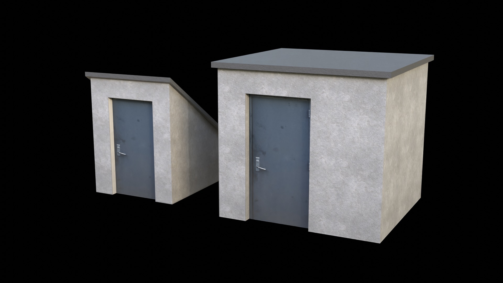 Rooftop Entrance Low-poly 3D model_3