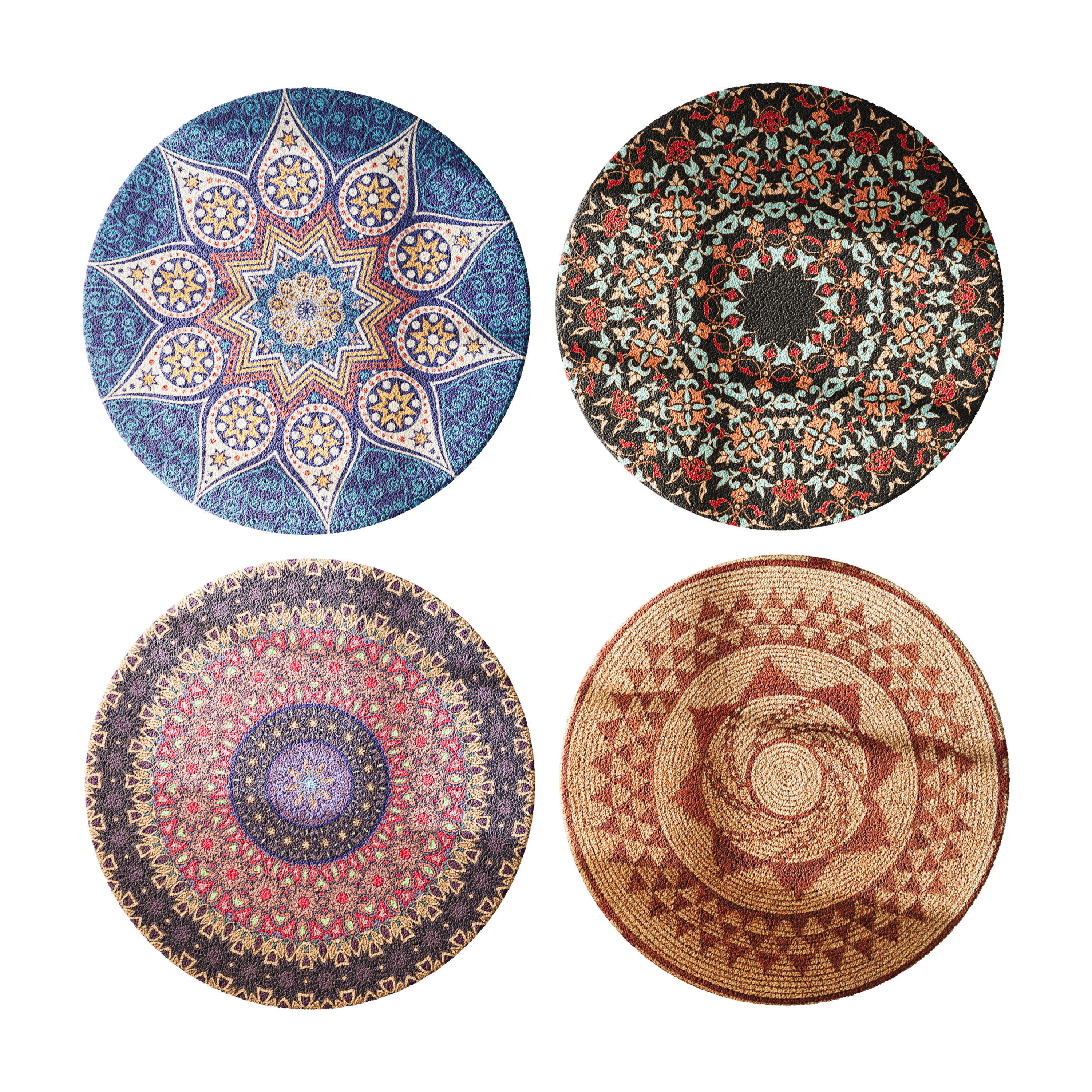 round carpet 6 3D model_2