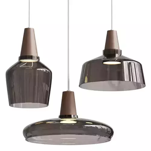 Antique Glass Coated Wood Pendant Lights