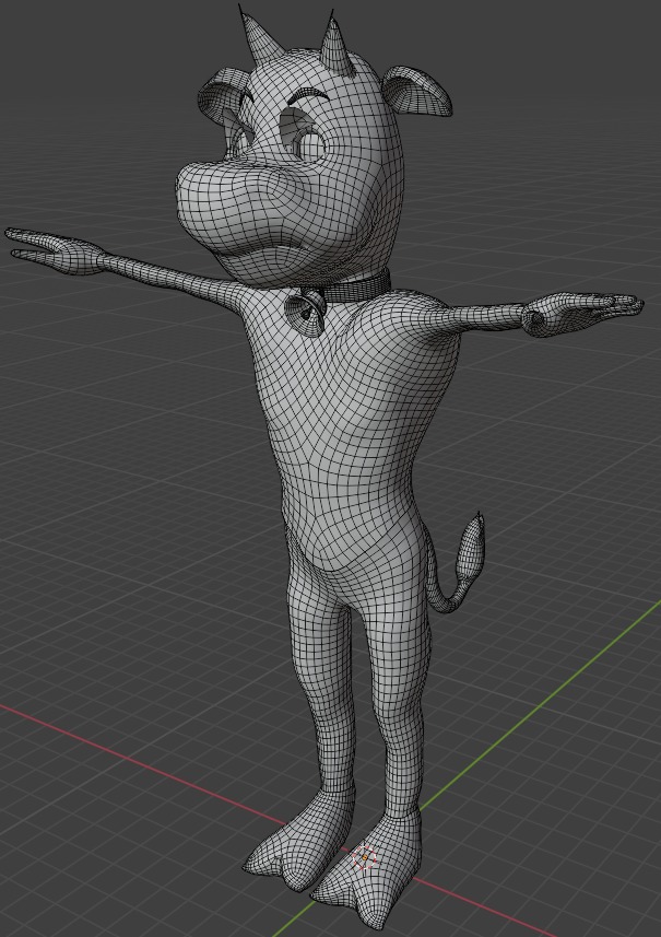 3D base mesh Calf Model Free low-poly 3D model_13