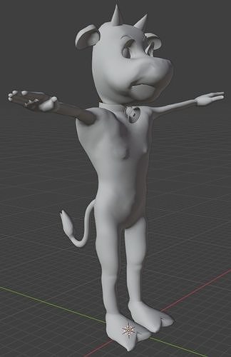 3D base mesh Calf Model Free low-poly 3D model