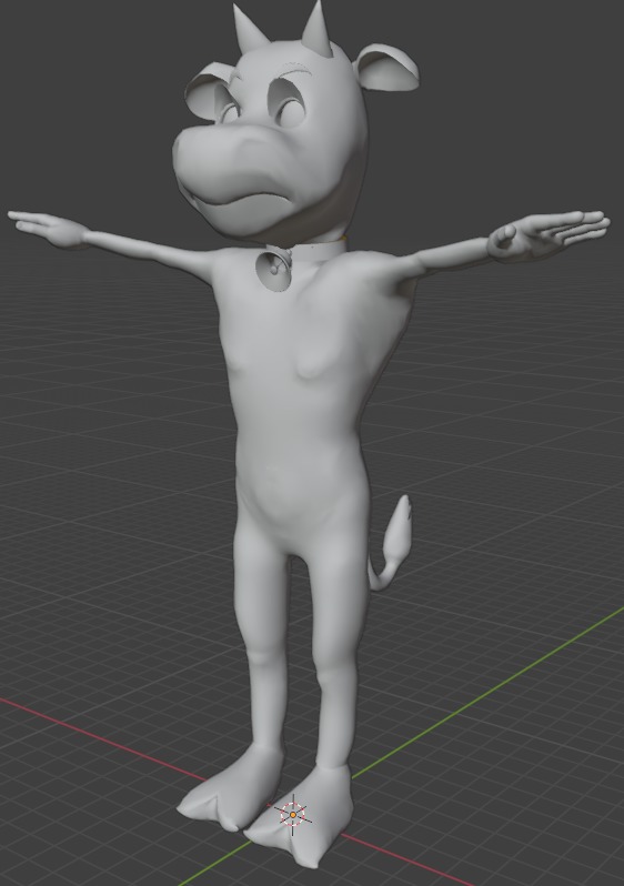 3D base mesh Calf Model Free low-poly 3D model_9