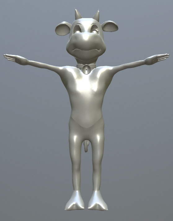 3D base mesh Calf Model Free low-poly 3D model_4