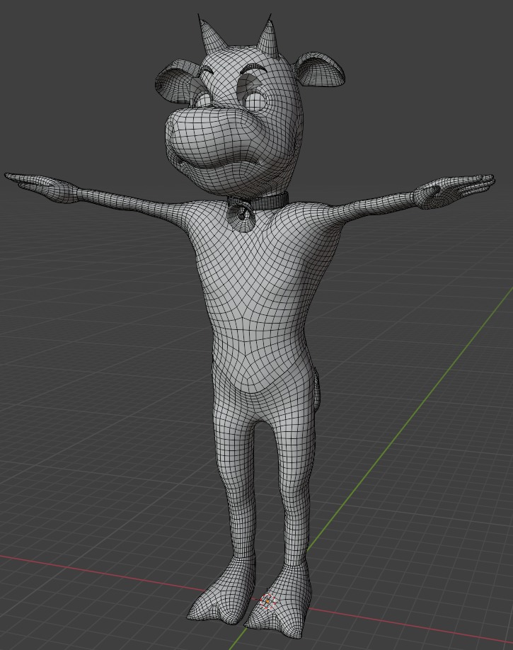 3D base mesh Calf Model Free low-poly 3D model_12