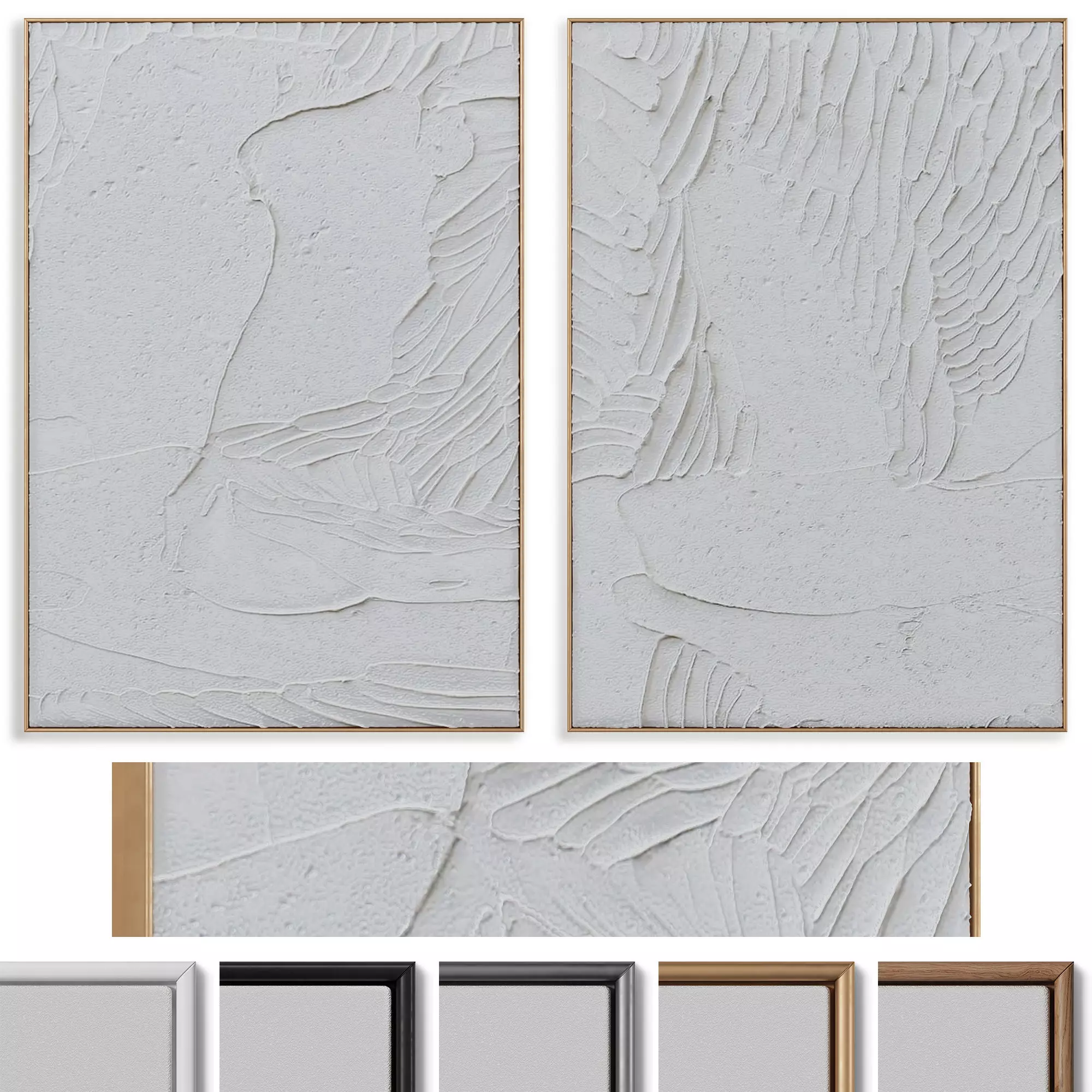 Plaster Photo Frame set  020 3D model_0