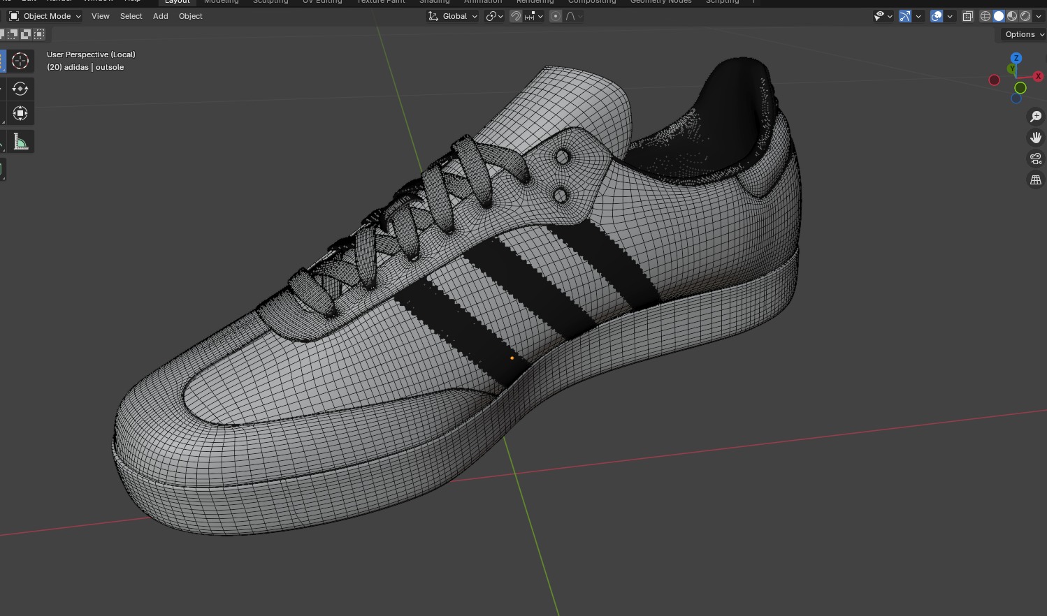 Shoes Adidas Sambo 3D model_9