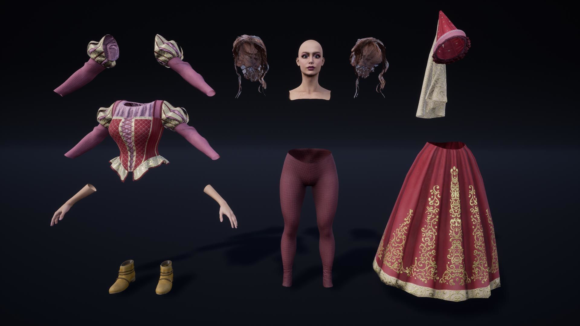 NPC King And Queen Low-poly 3D model_25