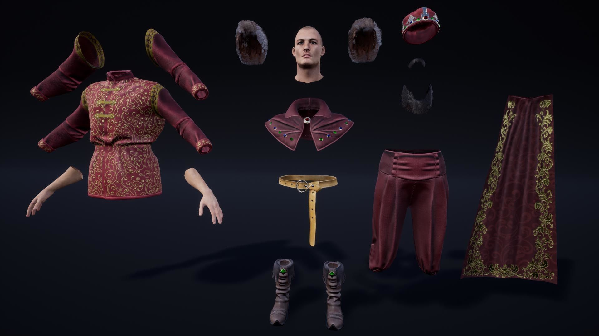 NPC King And Queen Low-poly 3D model_16