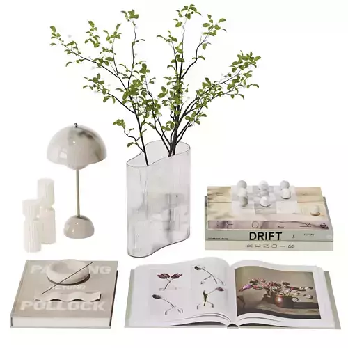 Decorative Set With Flowerpot Lamp 3D model
