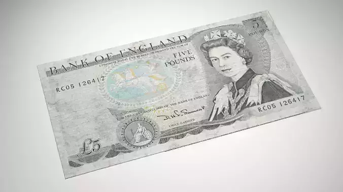 Five Pound Note Old and New Low-poly 3D model