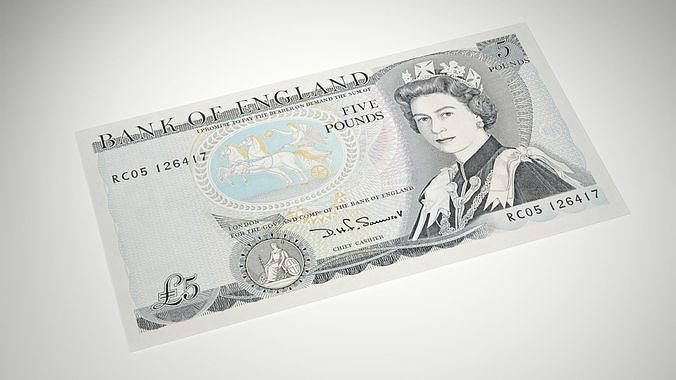 Five Pound Note Old and New Low-poly 3D model 4