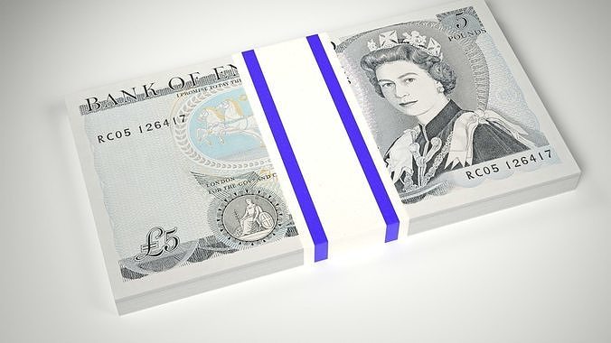 Five Pound Note Old and New Low-poly 3D model 6