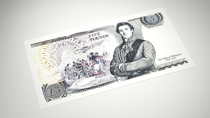 Five Pound Note Old and New Low-poly 3D model 5