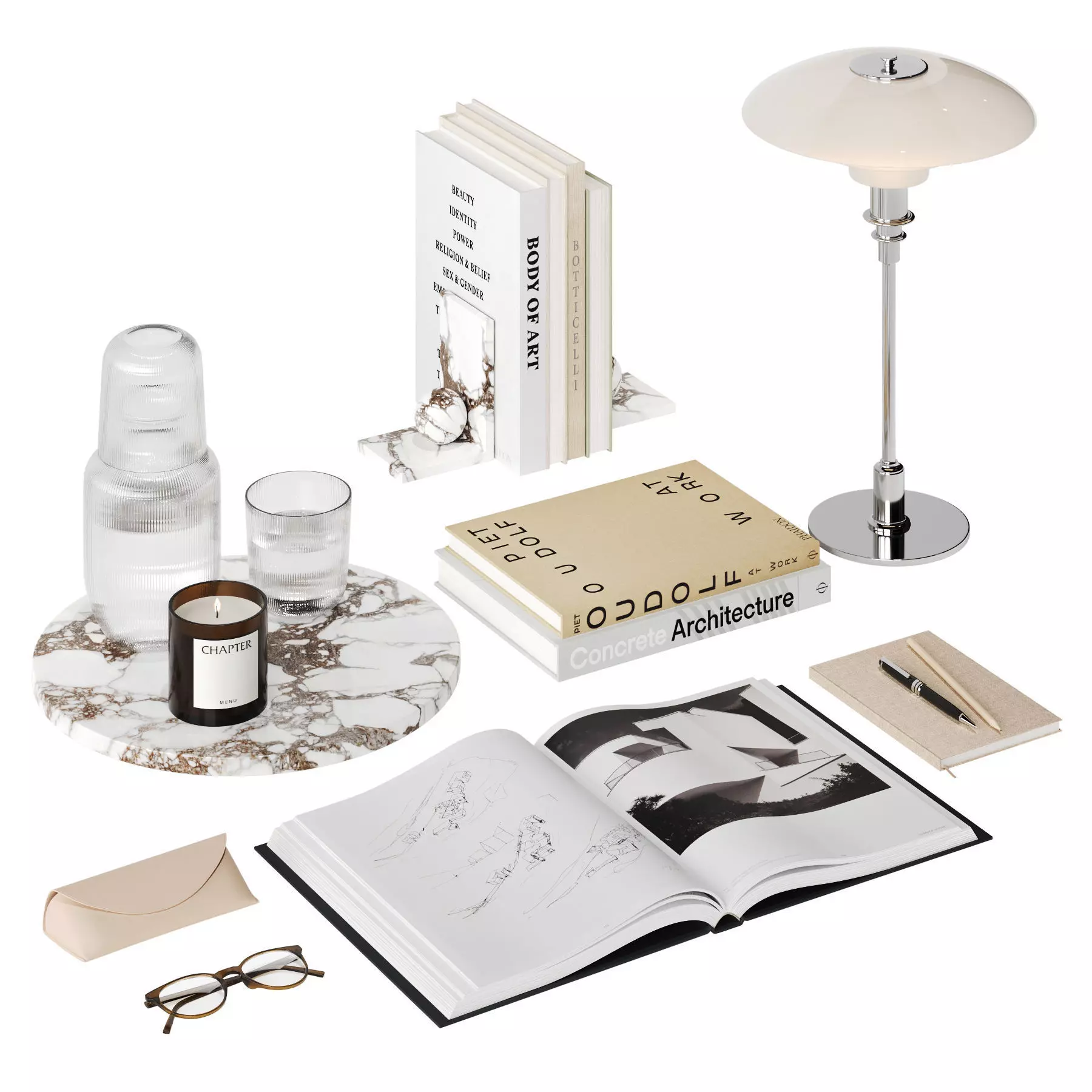 Workspace Decorative Set With PH Lamp 3D model