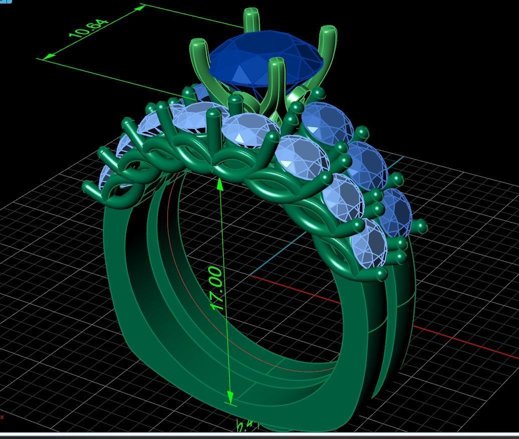 double engagement ring 1366 3D print model_11