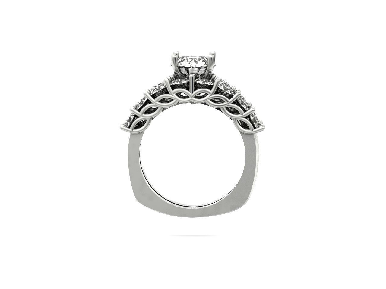 double engagement ring 1366 3D print model_12