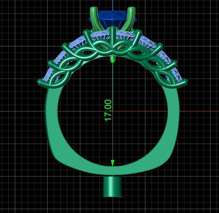 double engagement ring 1366 3D print model_10