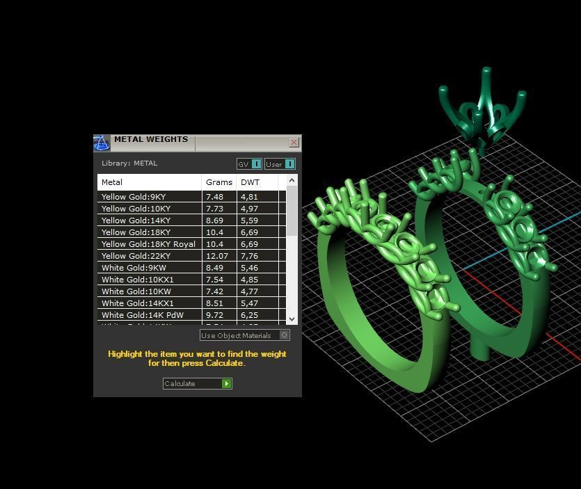 double engagement ring 1366 3D print model_6