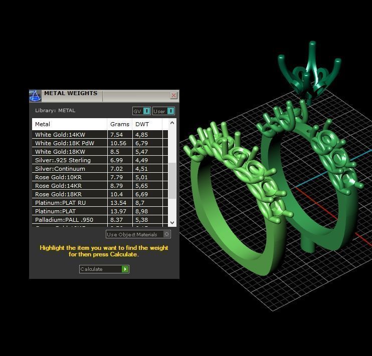 double engagement ring 1366 3D print model_7