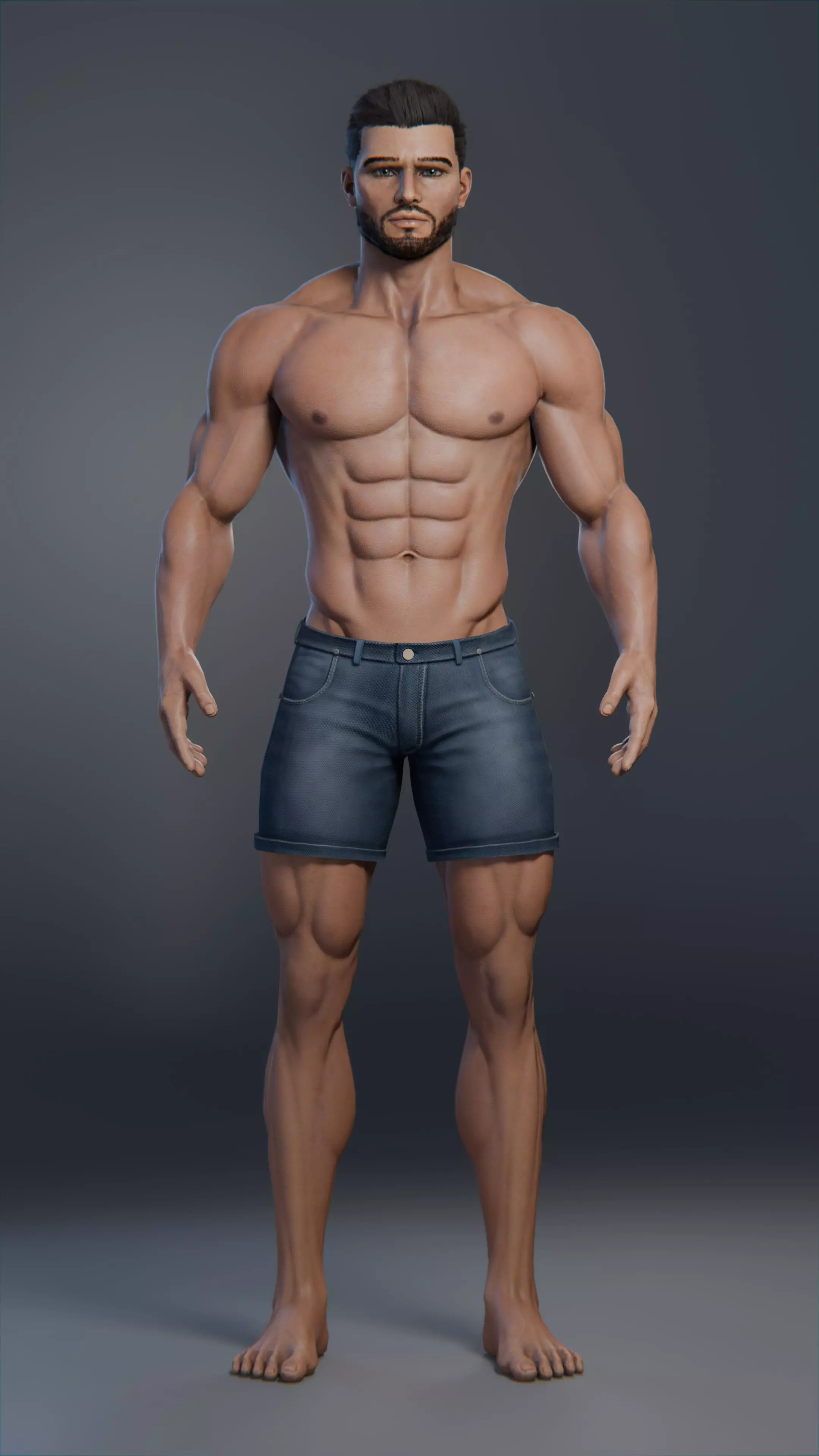 3d humanoid male character 3D model_0