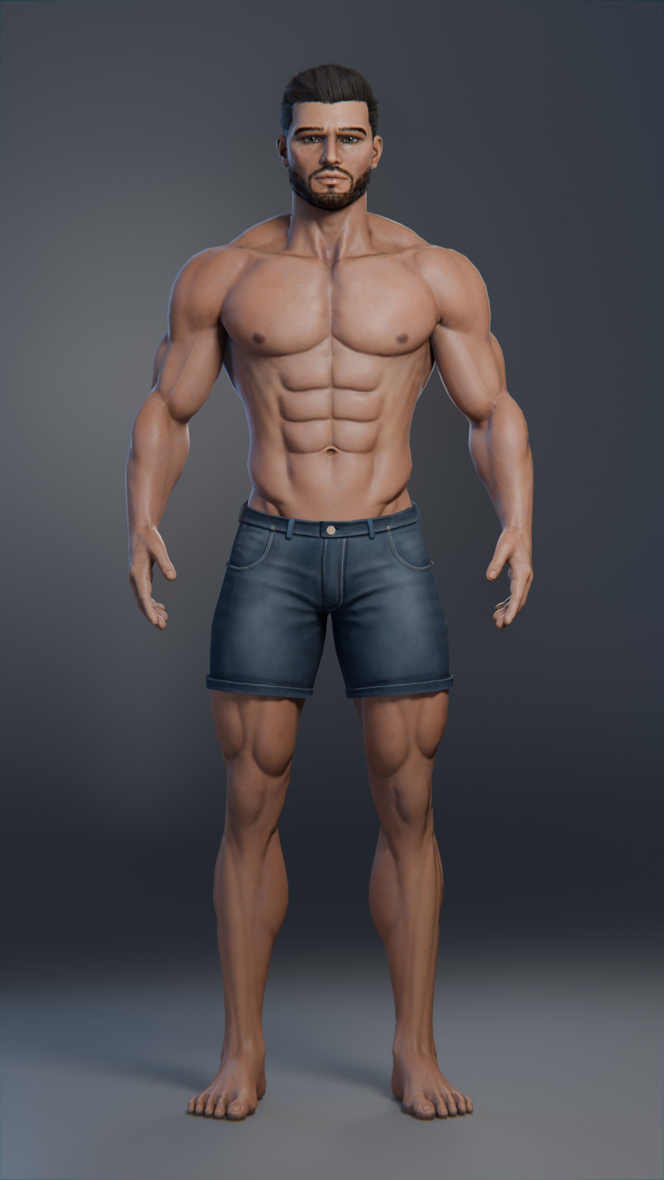 3d humanoid male character 3D model_1