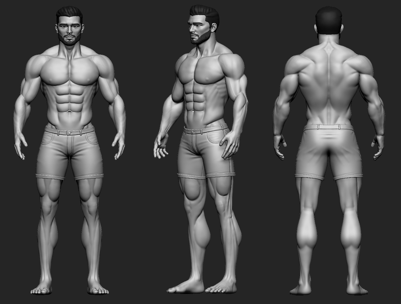 3d humanoid male character 3D model_10