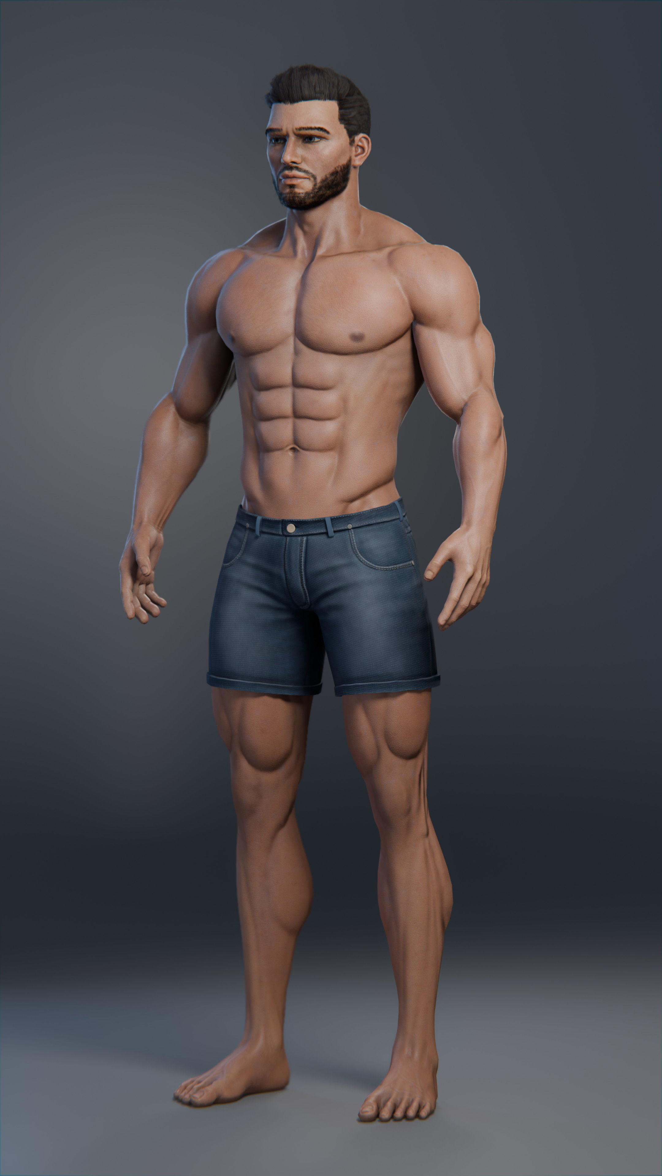 3d humanoid male character 3D model_2