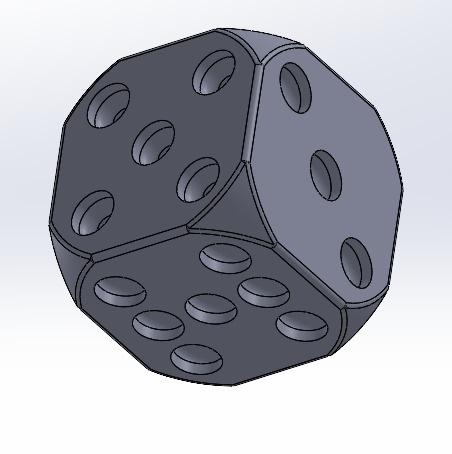 Non transitional dice 3D print model_4
