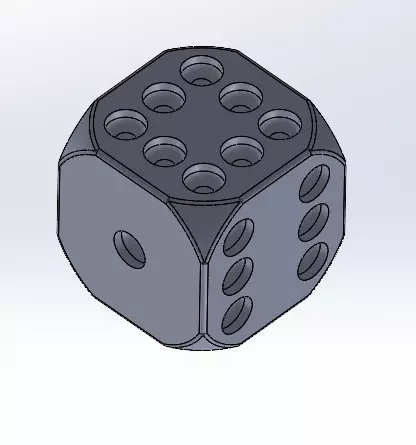 Non transitional dice 3D print model_0