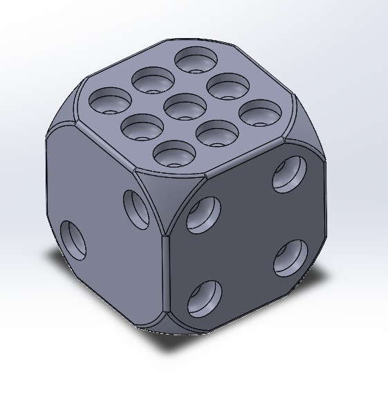 Non transitional dice 3D print model_3